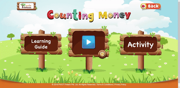 Teach your kids to count money at Squirrel Treehouse